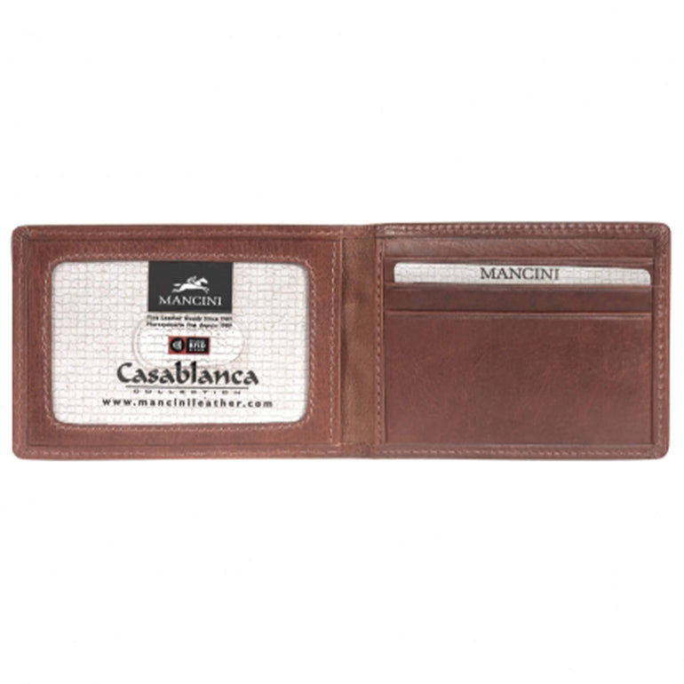 Mancini Wallets Mancini CASABLANCA Collection Men’s Billfold with Removable Passcase (RFID Secure)