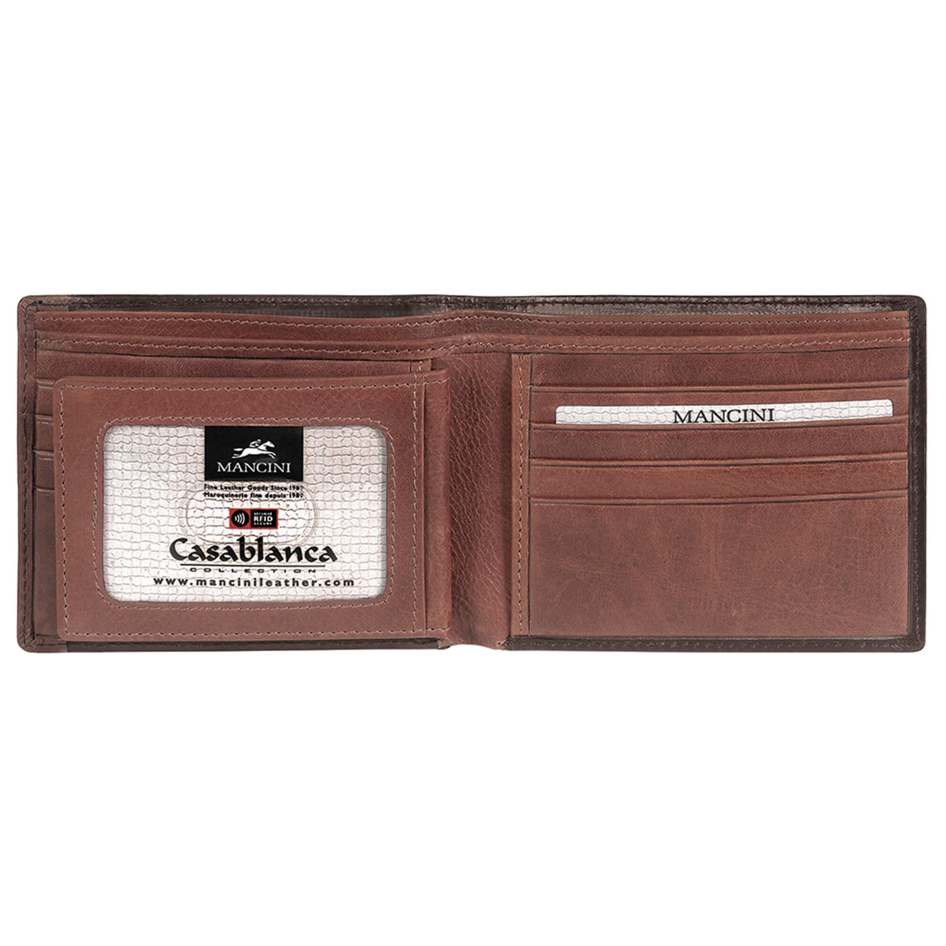 Mancini Wallets Mancini CASABLANCA Collection Men’s Billfold with Removable Passcase (RFID Secure)