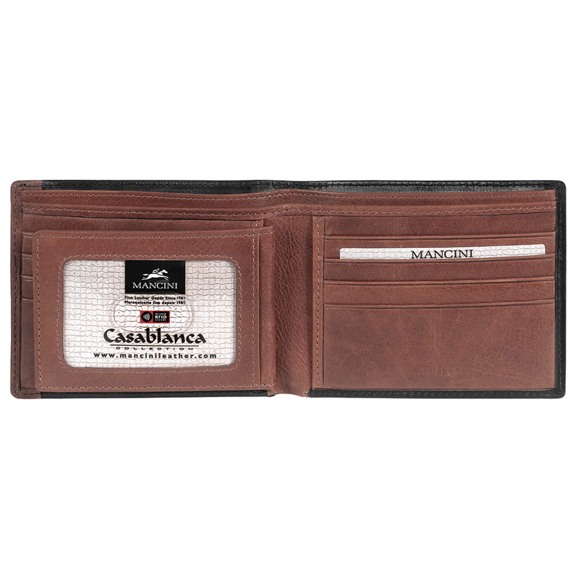 Mancini Wallets Mancini CASABLANCA Collection Men’s Billfold with Removable Passcase (RFID Secure)