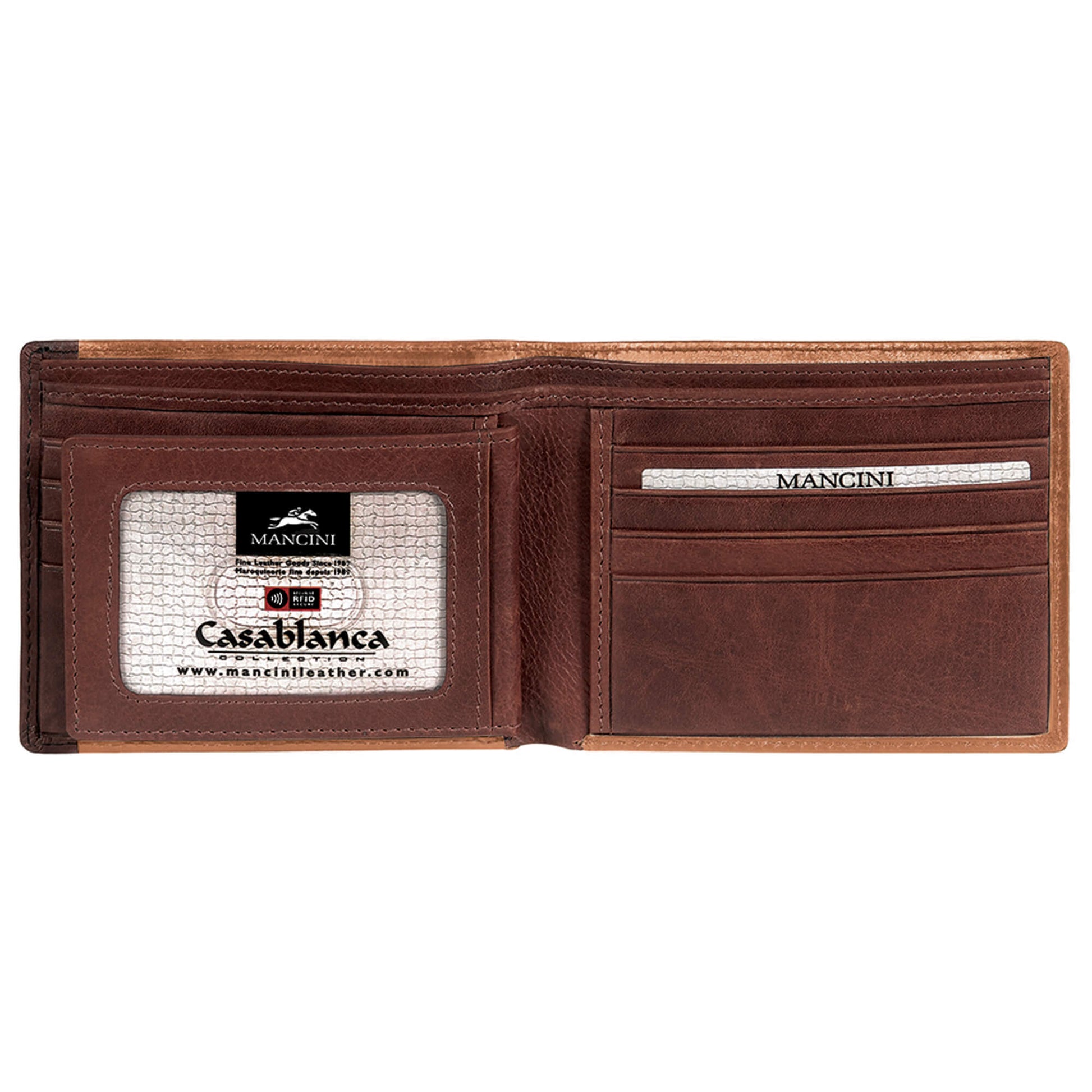 Mancini Wallets Mancini CASABLANCA Collection Men’s Billfold with Removable Passcase (RFID Secure)