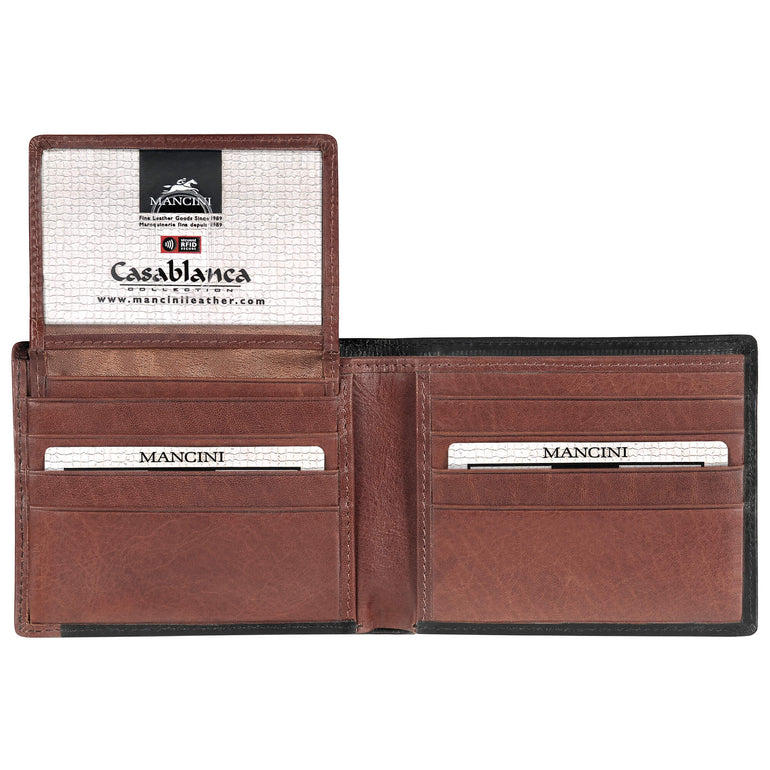 Mancini Wallets Mancini CASABLANCA Collection Men’s Billfold with Removable Passcase (RFID Secure)