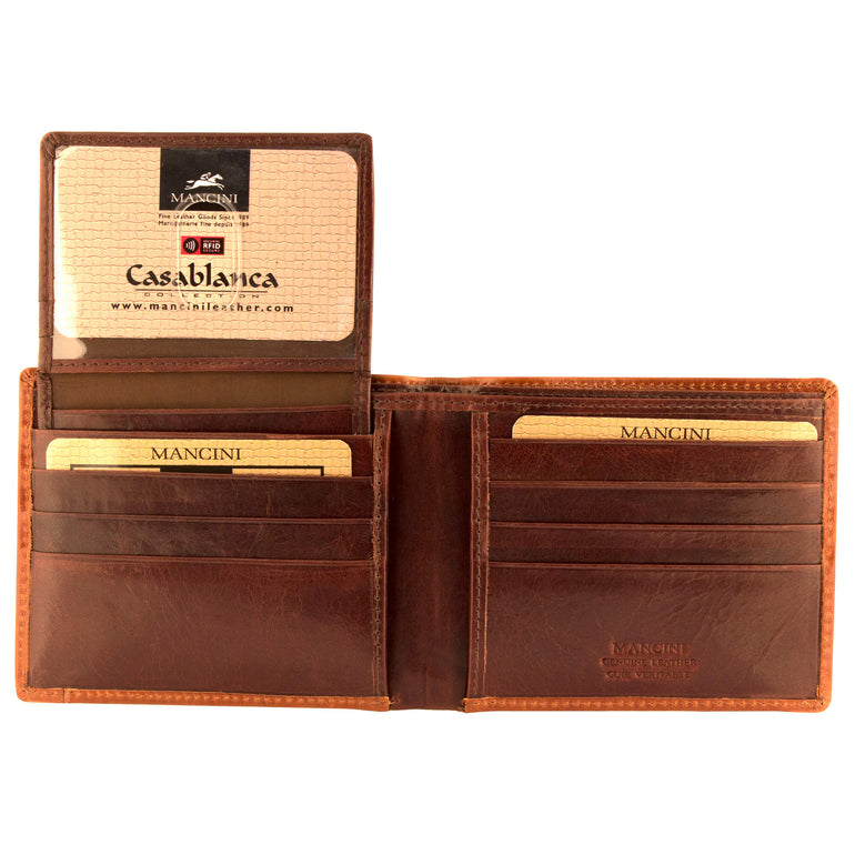 Mancini Wallets Mancini CASABLANCA Collection Men’s Billfold with Removable Passcase (RFID Secure)