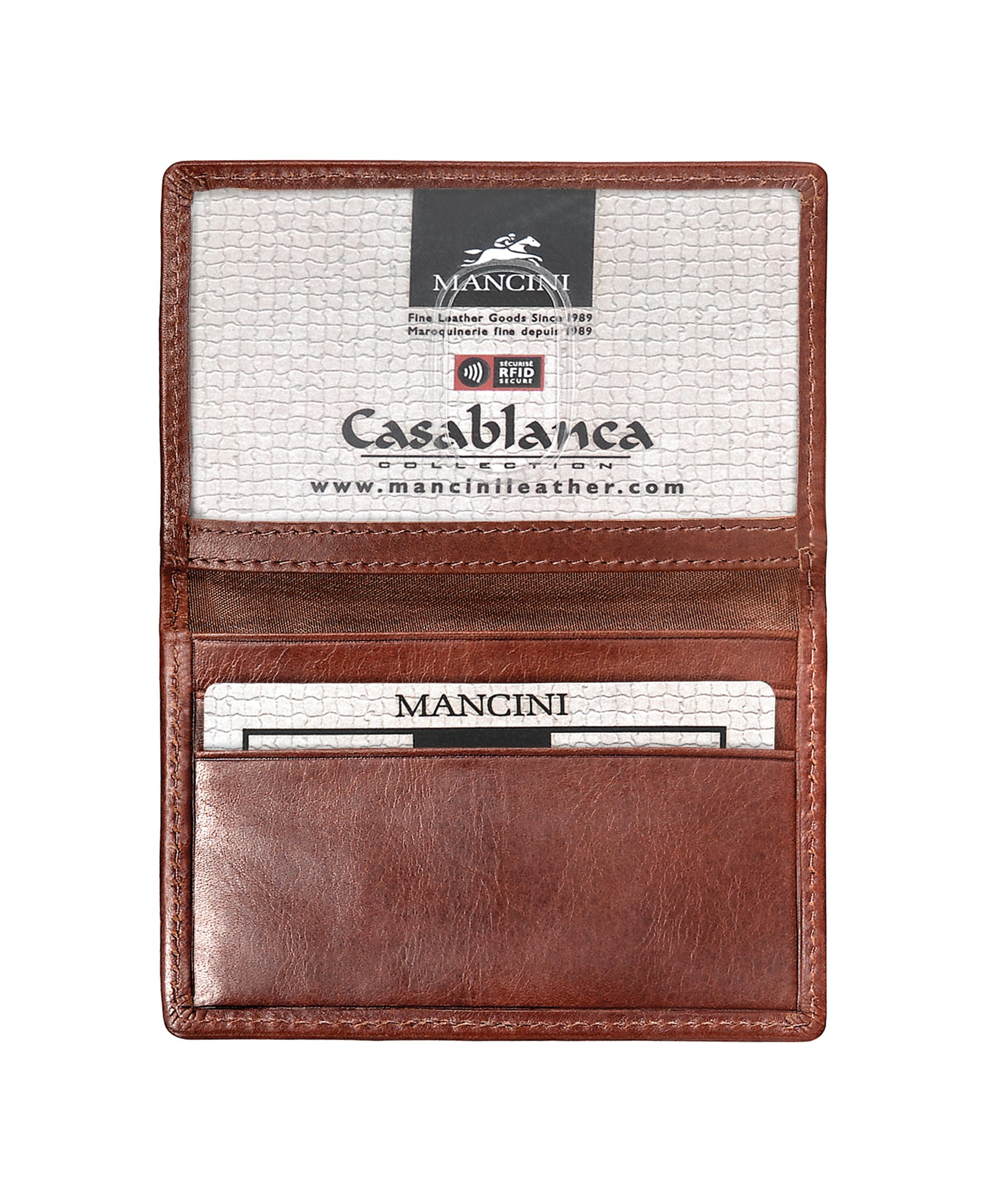 Mancini Wallets Mancini CASABLANCA Collection Men’s Zippered Wallet with Removable Passcase (RFID Secure)