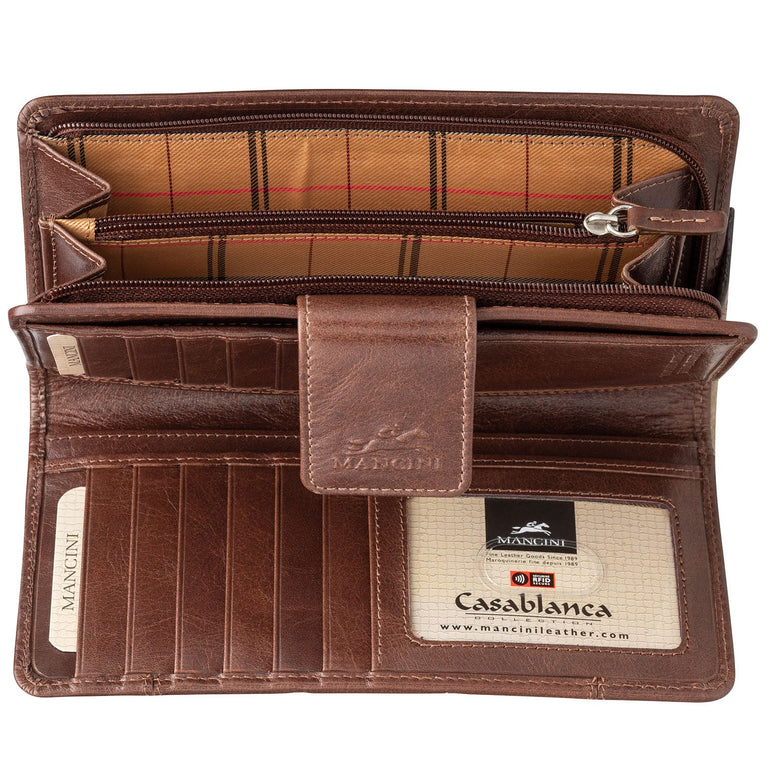 Mancini Wallets Mancini CASABLANCA Ladies' RFID Secure Clutch Wallet