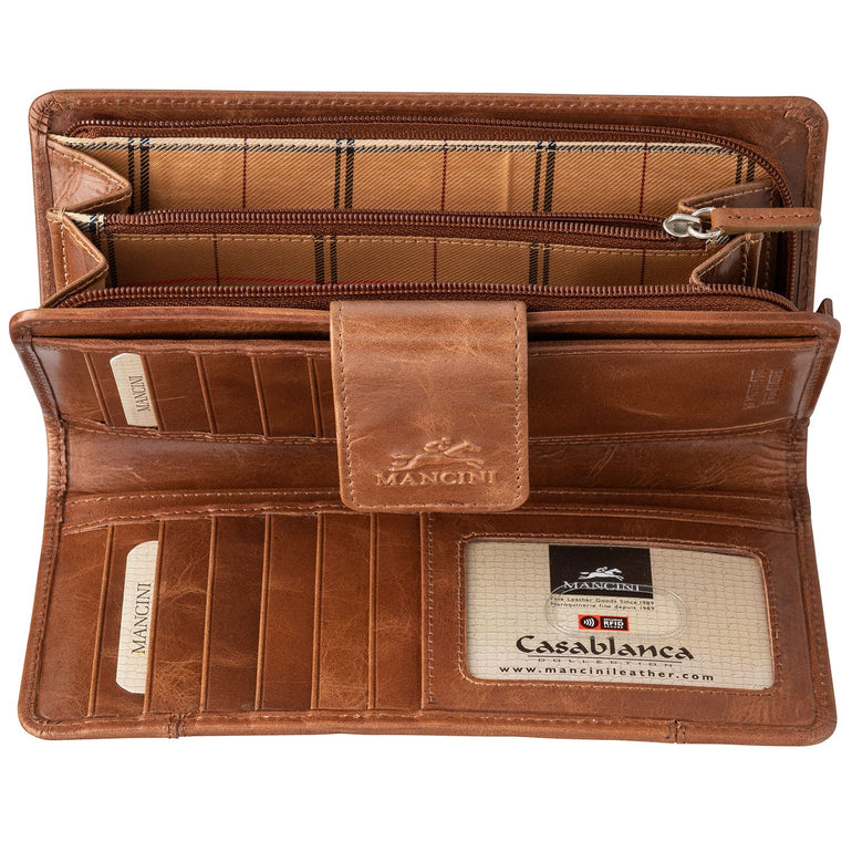 Mancini Wallets Mancini CASABLANCA Ladies' RFID Secure Clutch Wallet