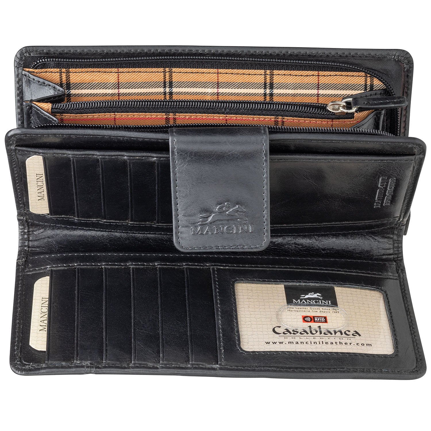 Mancini Wallets Mancini CASABLANCA Ladies' RFID Secure Clutch Wallet