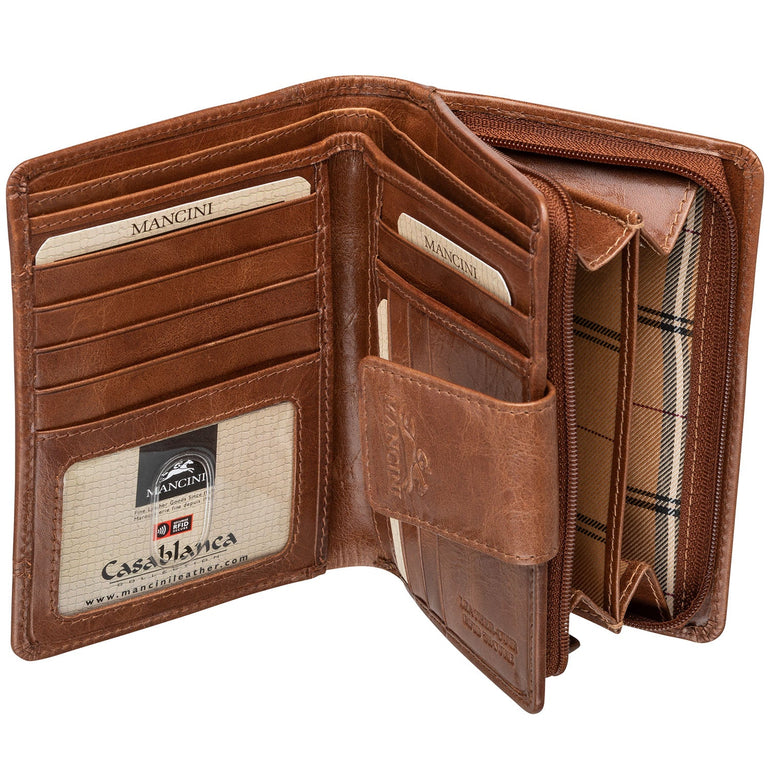 Mancini Wallets Mancini CASABLANCA Ladies' RFID Secure Medium Clutch Wallet
