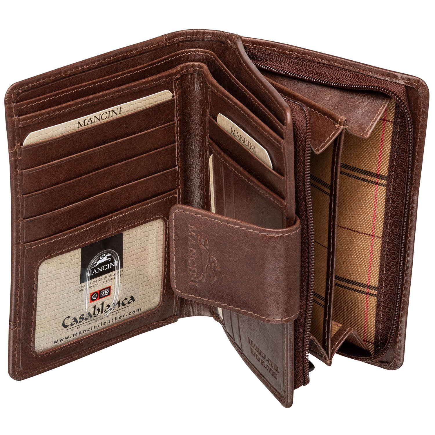Mancini Wallets Mancini CASABLANCA Ladies' RFID Secure Medium Clutch Wallet
