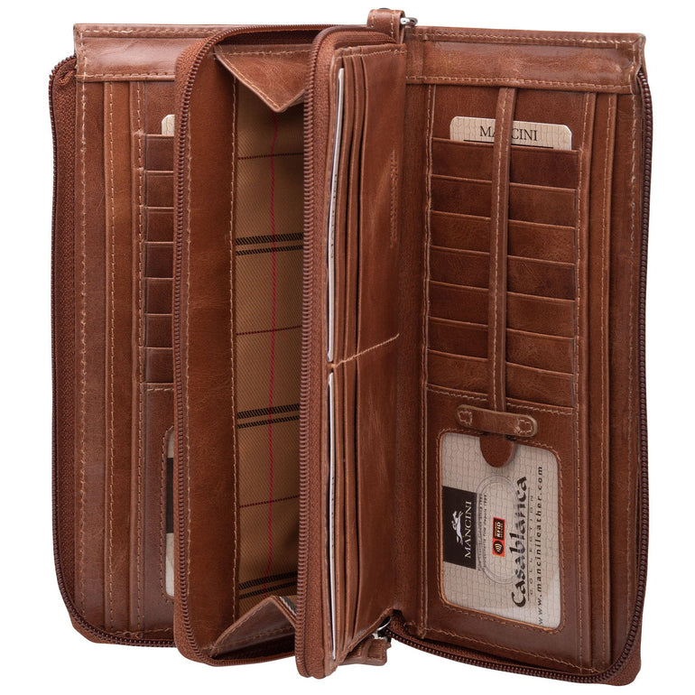 Mancini Wallets Mancini CASABLANCA Ladies` RFID Secure Trifold Wallet