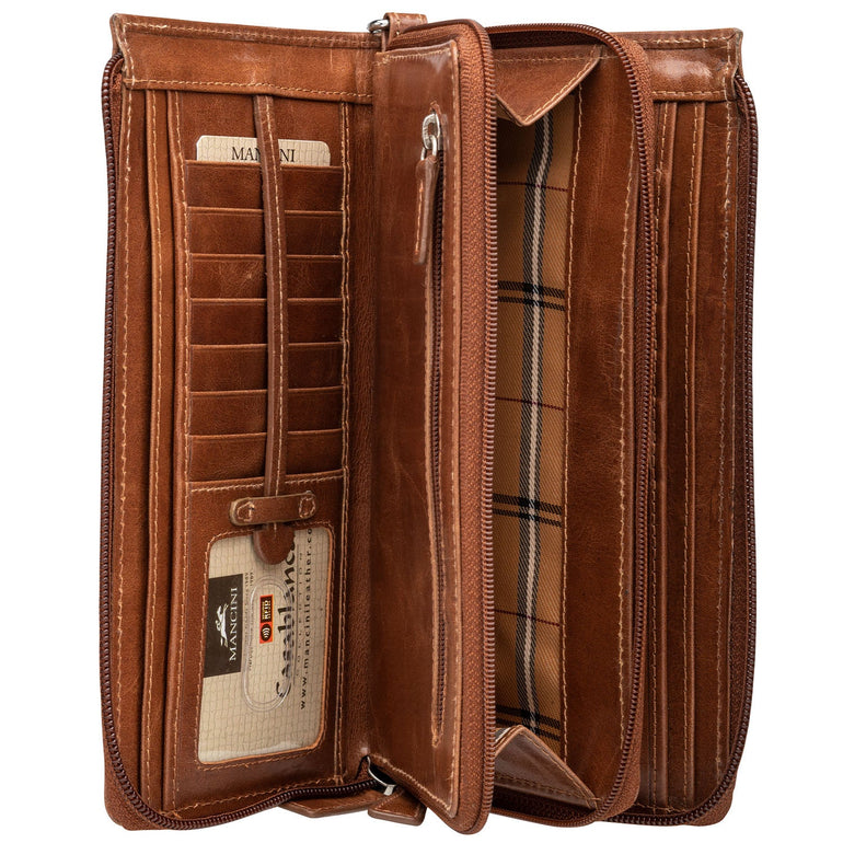 Mancini Wallets Mancini CASABLANCA Ladies` RFID Secure Trifold Wallet
