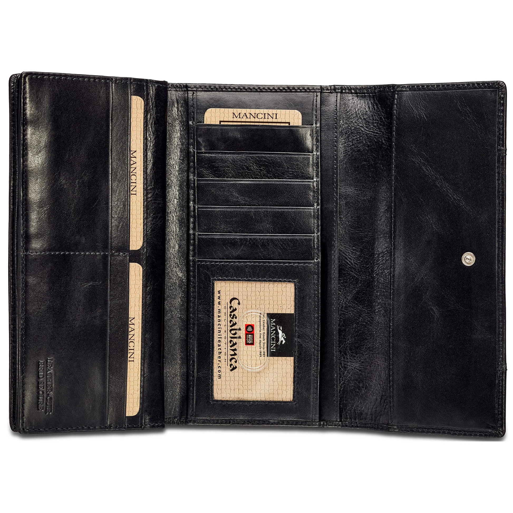 Mancini Wallets Mancini CASABLANCA Ladies’ RFID Secure Trifold Wallet