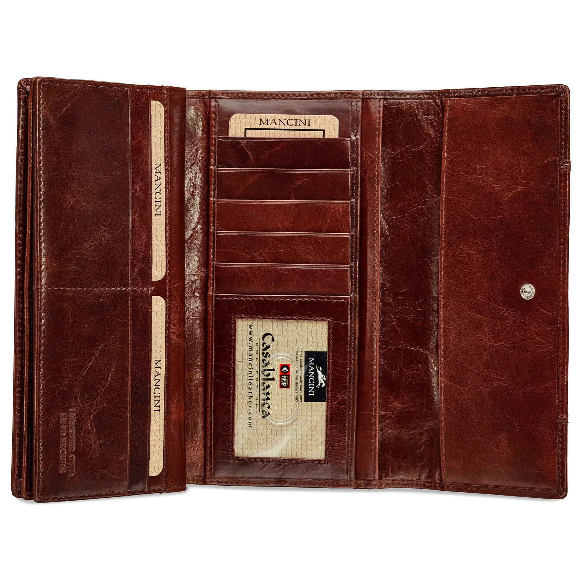 Mancini Wallets Mancini CASABLANCA Ladies’ RFID Secure Trifold Wallet