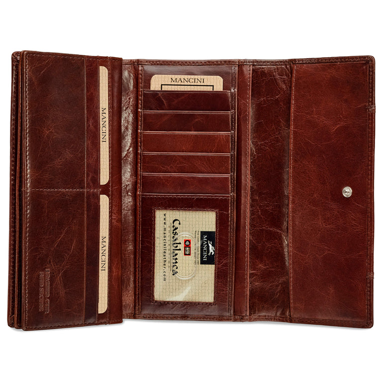 Mancini Wallets Mancini CASABLANCA Ladies’ RFID Secure Trifold Wallet