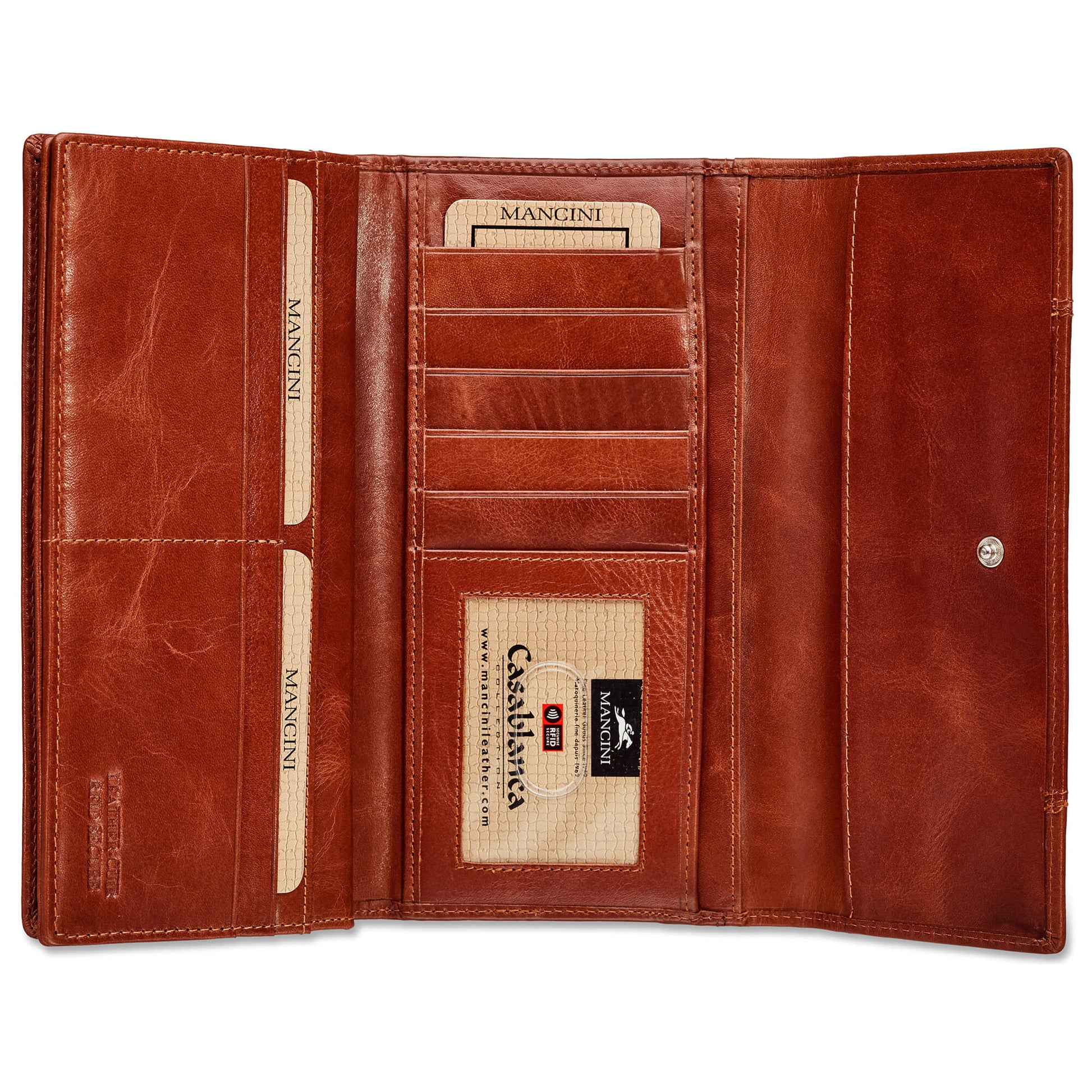 Mancini Wallets Mancini CASABLANCA Ladies’ RFID Secure Trifold Wallet