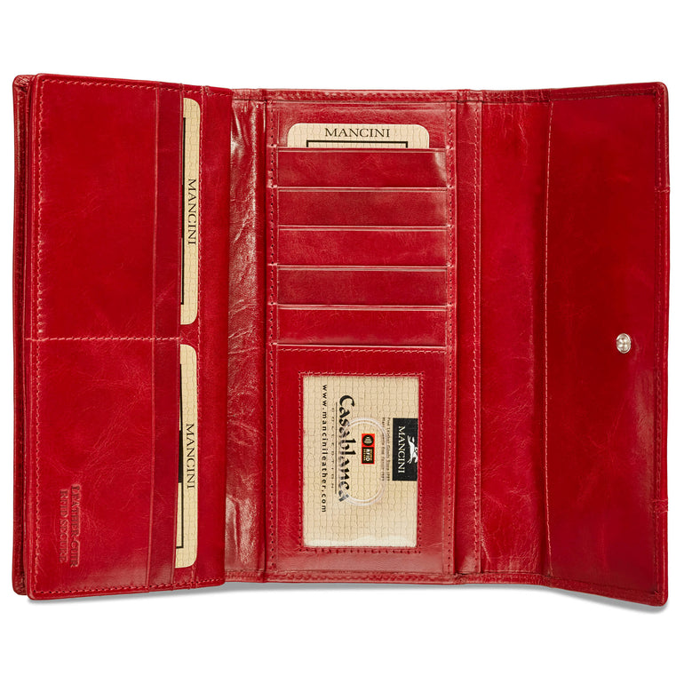 Mancini Wallets Mancini CASABLANCA Ladies’ RFID Secure Trifold Wallet