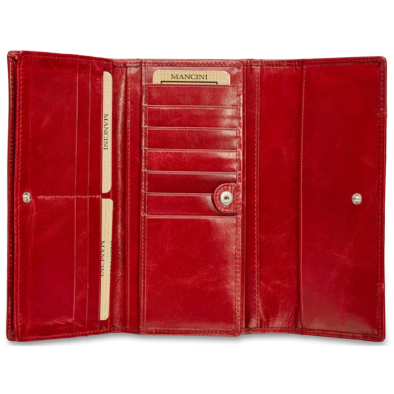 Mancini Wallets Mancini CASABLANCA Ladies’ RFID Secure Trifold Wallet