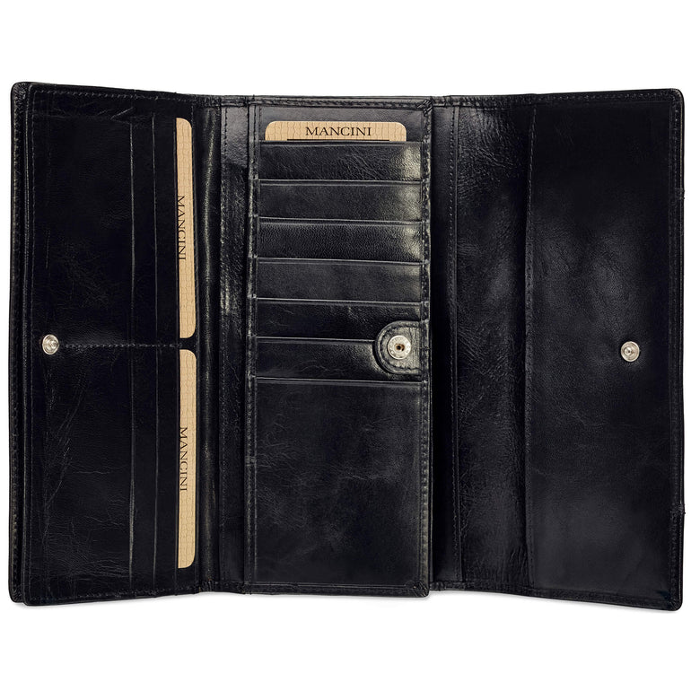 Mancini Wallets Mancini CASABLANCA Ladies’ RFID Secure Trifold Wallet