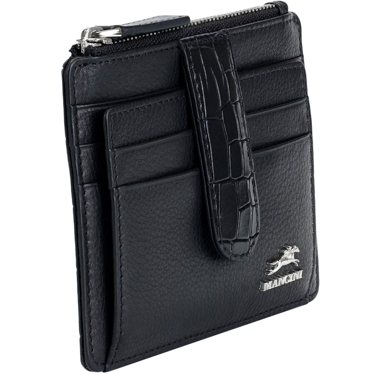Mancini Wallets Mancini Croco2 Women’s Card Case with Enhanced RFID Protection