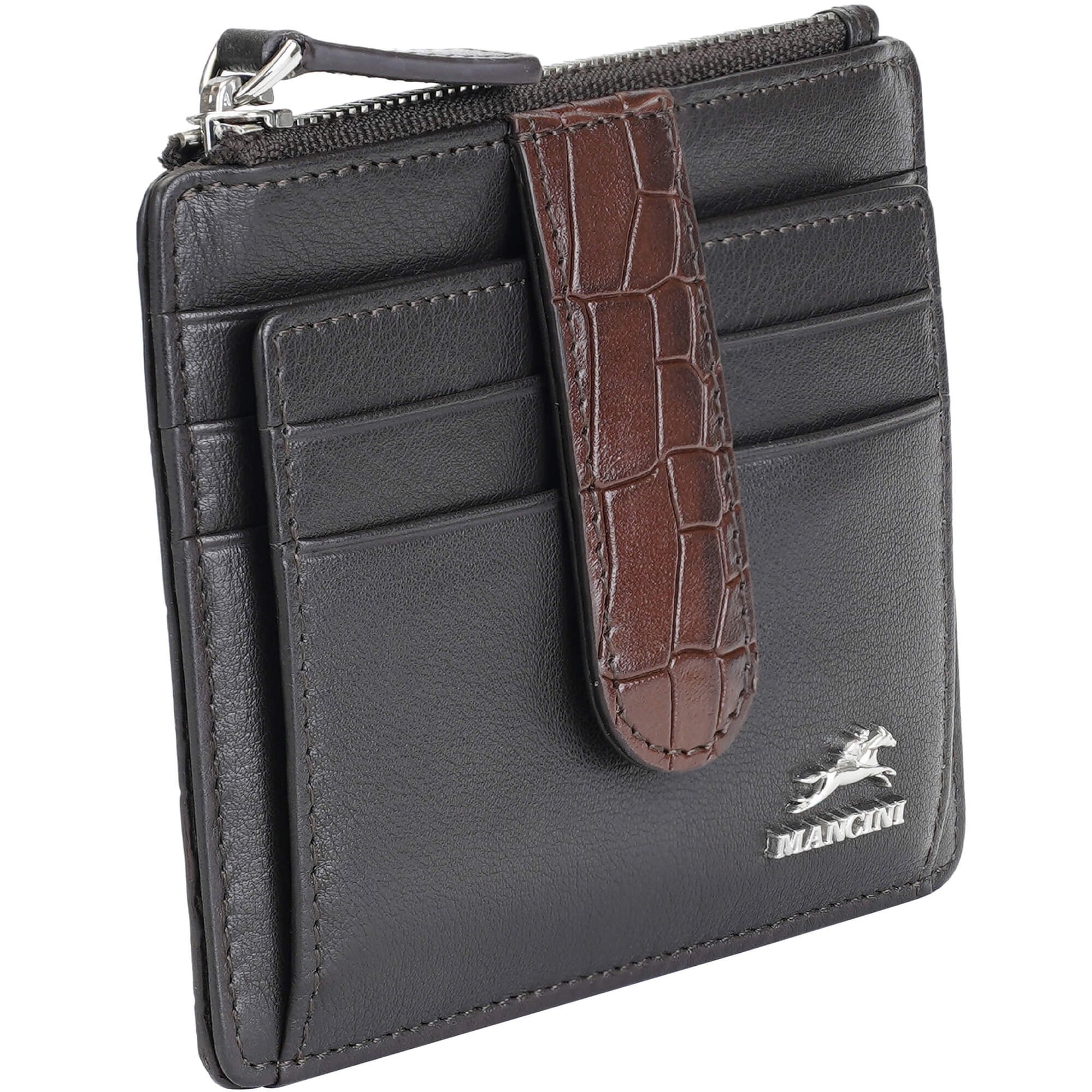 Mancini Wallets Mancini Croco2 Women’s Card Case with Enhanced RFID Protection