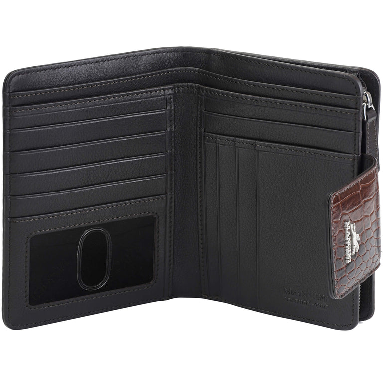 Mancini Wallets Mancini Croco2 Women’s Medium Clutch Wallet with Enhanced RFID Protection