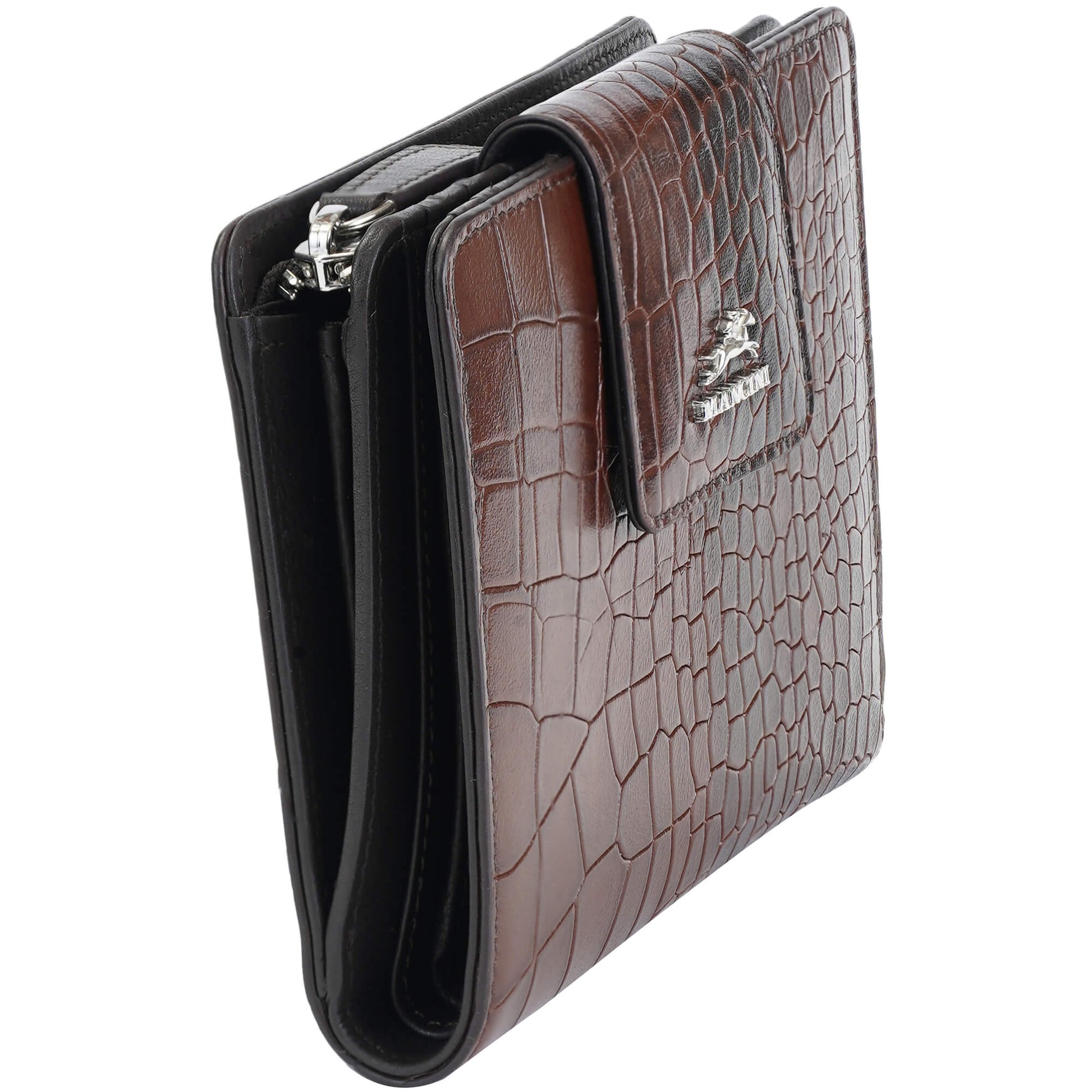 Mancini Wallets Mancini Croco2 Women’s Medium Clutch Wallet with Enhanced RFID Protection