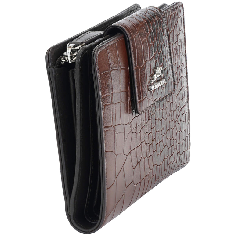 Mancini Wallets Mancini Croco2 Women’s Medium Clutch Wallet with Enhanced RFID Protection