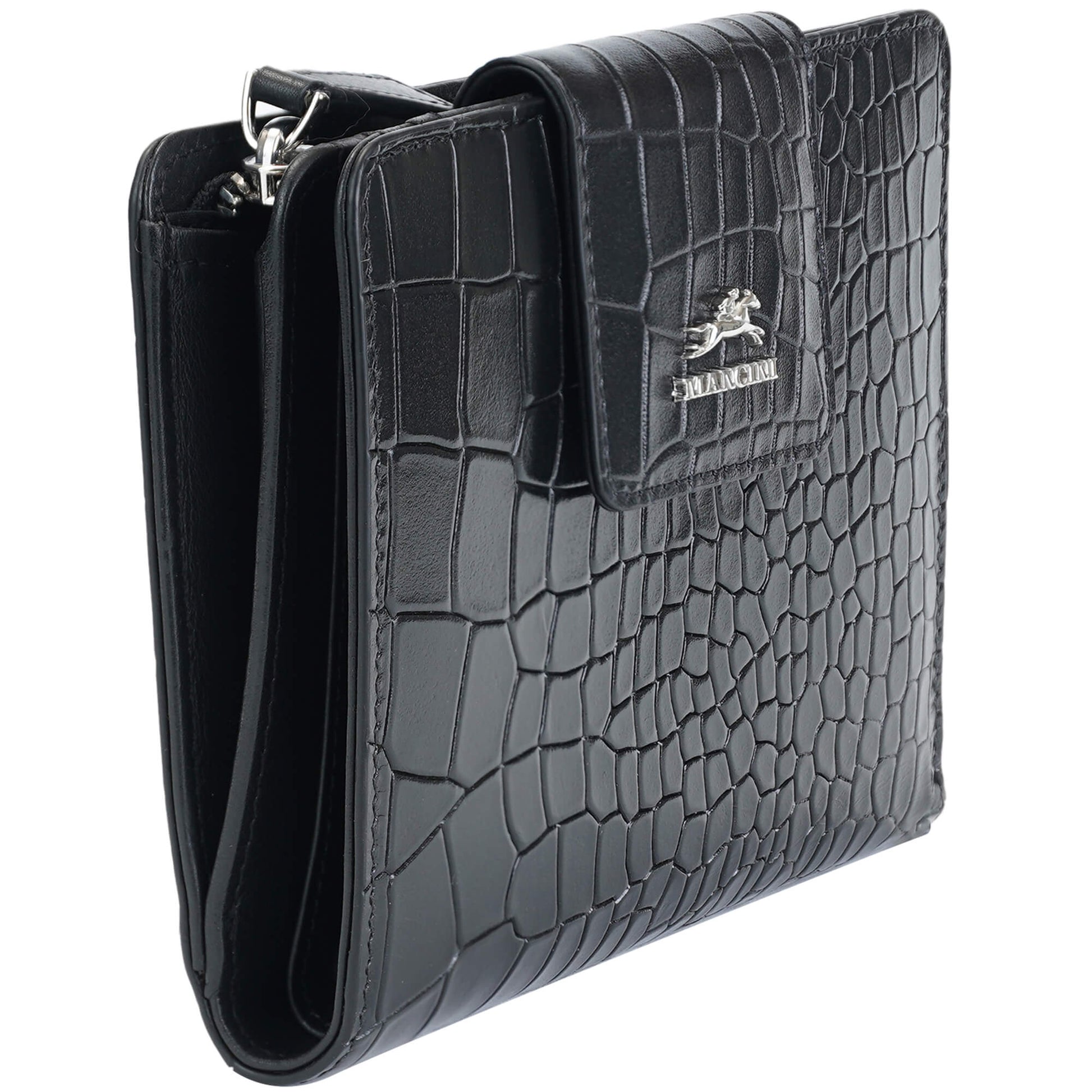 Mancini Wallets Mancini Croco2 Women’s Medium Clutch Wallet with Enhanced RFID Protection