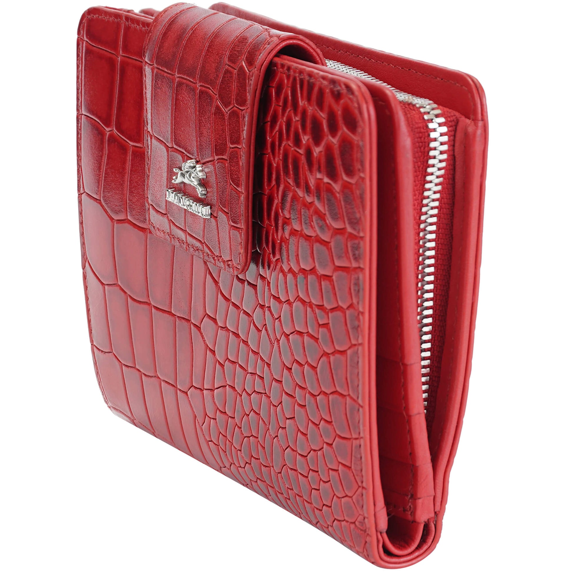 Mancini Wallets Mancini Croco2 Women’s Medium Clutch Wallet with Enhanced RFID Protection