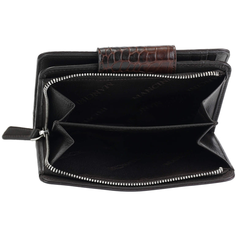 Mancini Wallets Mancini Croco2 Women’s Medium Clutch Wallet with Enhanced RFID Protection