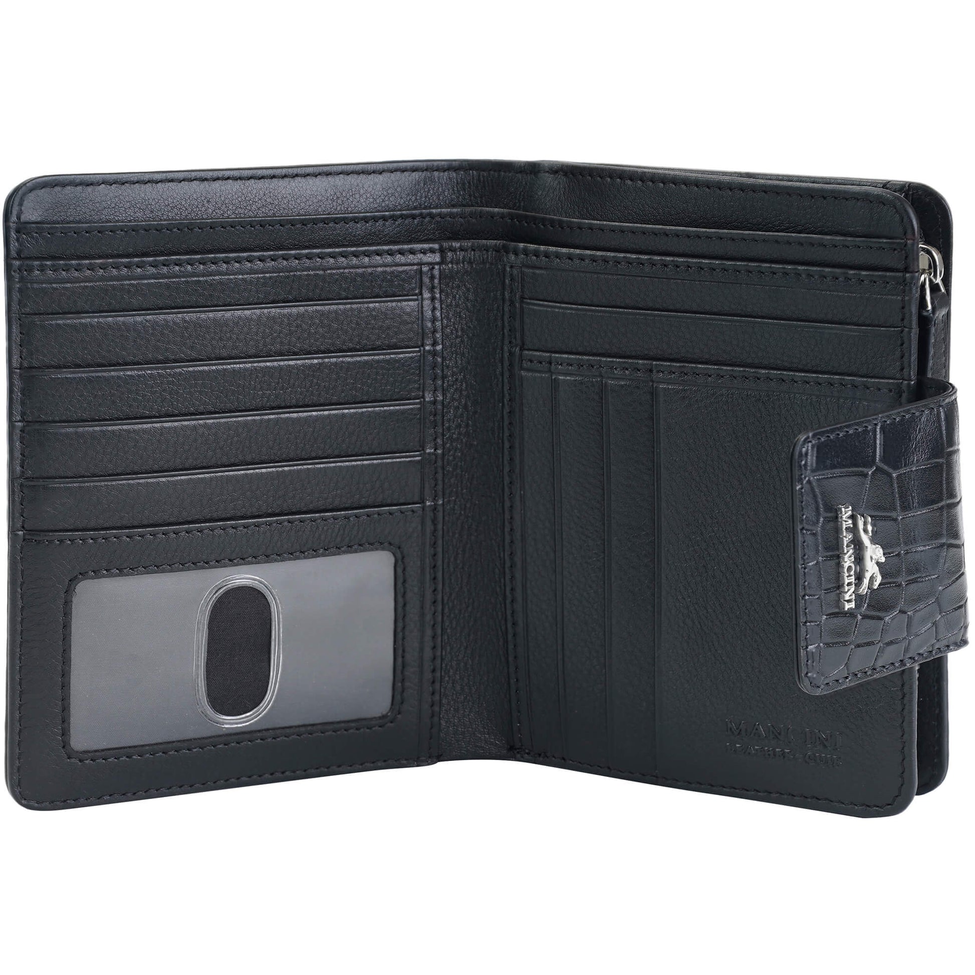 Mancini Wallets Mancini Croco2 Women’s Medium Clutch Wallet with Enhanced RFID Protection