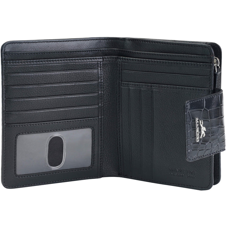 Mancini Wallets Mancini Croco2 Women’s Medium Clutch Wallet with Enhanced RFID Protection