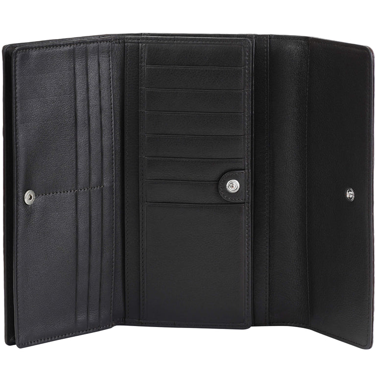 Mancini Wallets Mancini Croco2 Women’s Quad Fold Wallet with Enhanced RFID Security