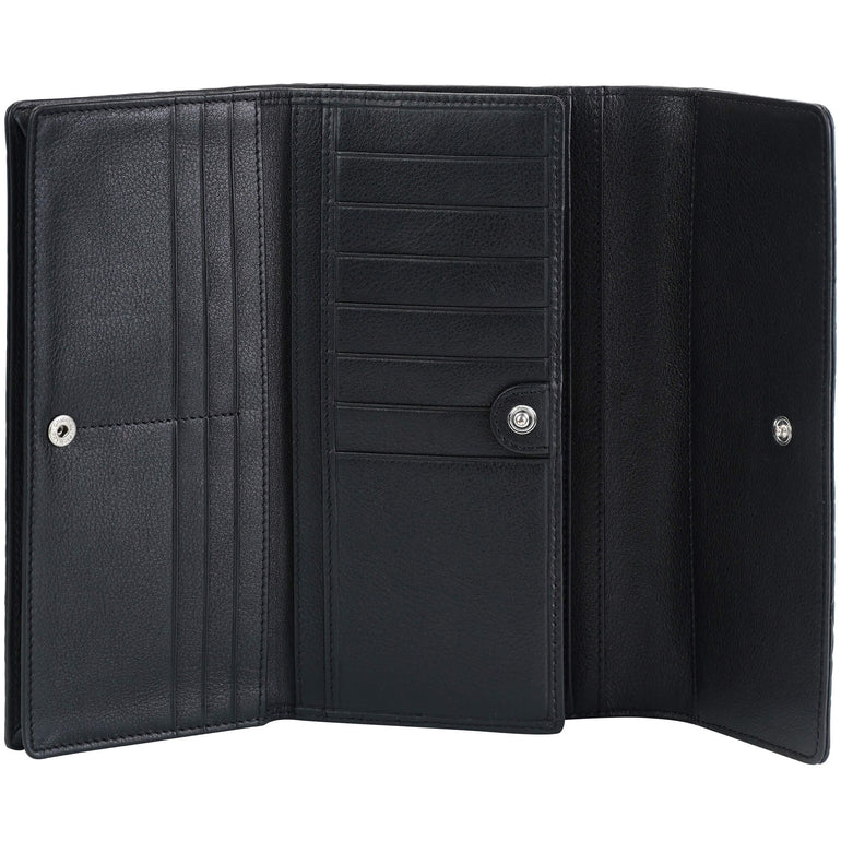 Mancini Wallets Mancini Croco2 Women’s Quad Fold Wallet with Enhanced RFID Security