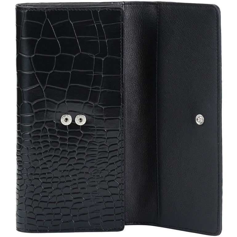 Mancini Wallets Mancini Croco2 Women’s Quad Fold Wallet with Enhanced RFID Security