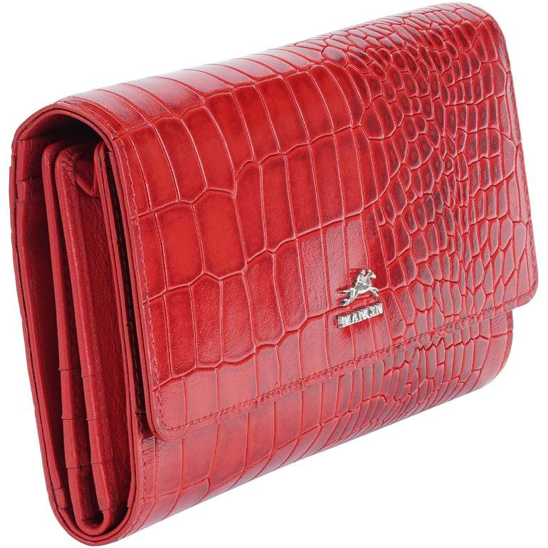 Mancini Wallets Mancini Croco2 Women’s Quad Fold Wallet with Enhanced RFID Security
