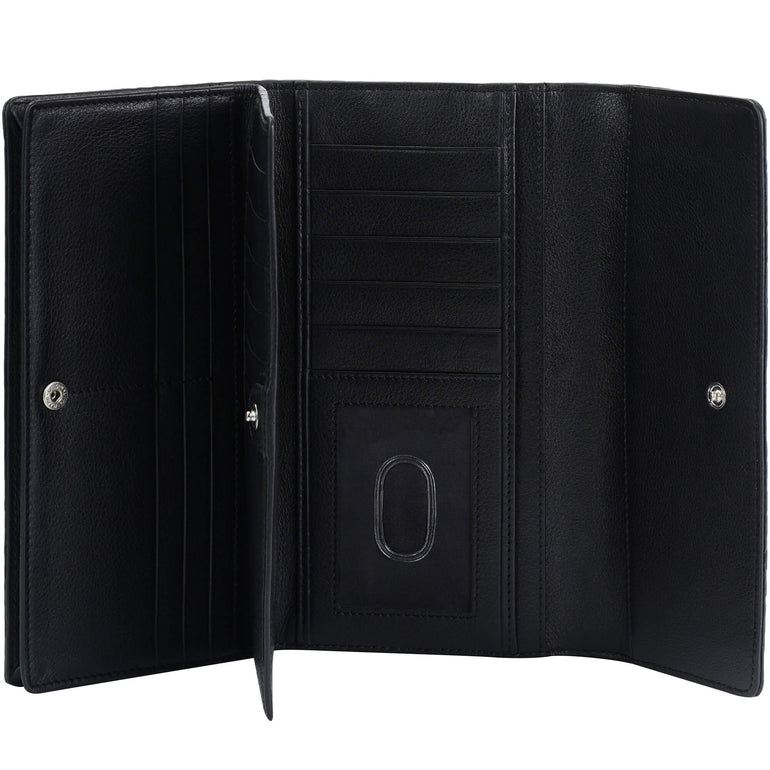Mancini Wallets Mancini Croco2 Women’s Quad Fold Wallet with Enhanced RFID Security