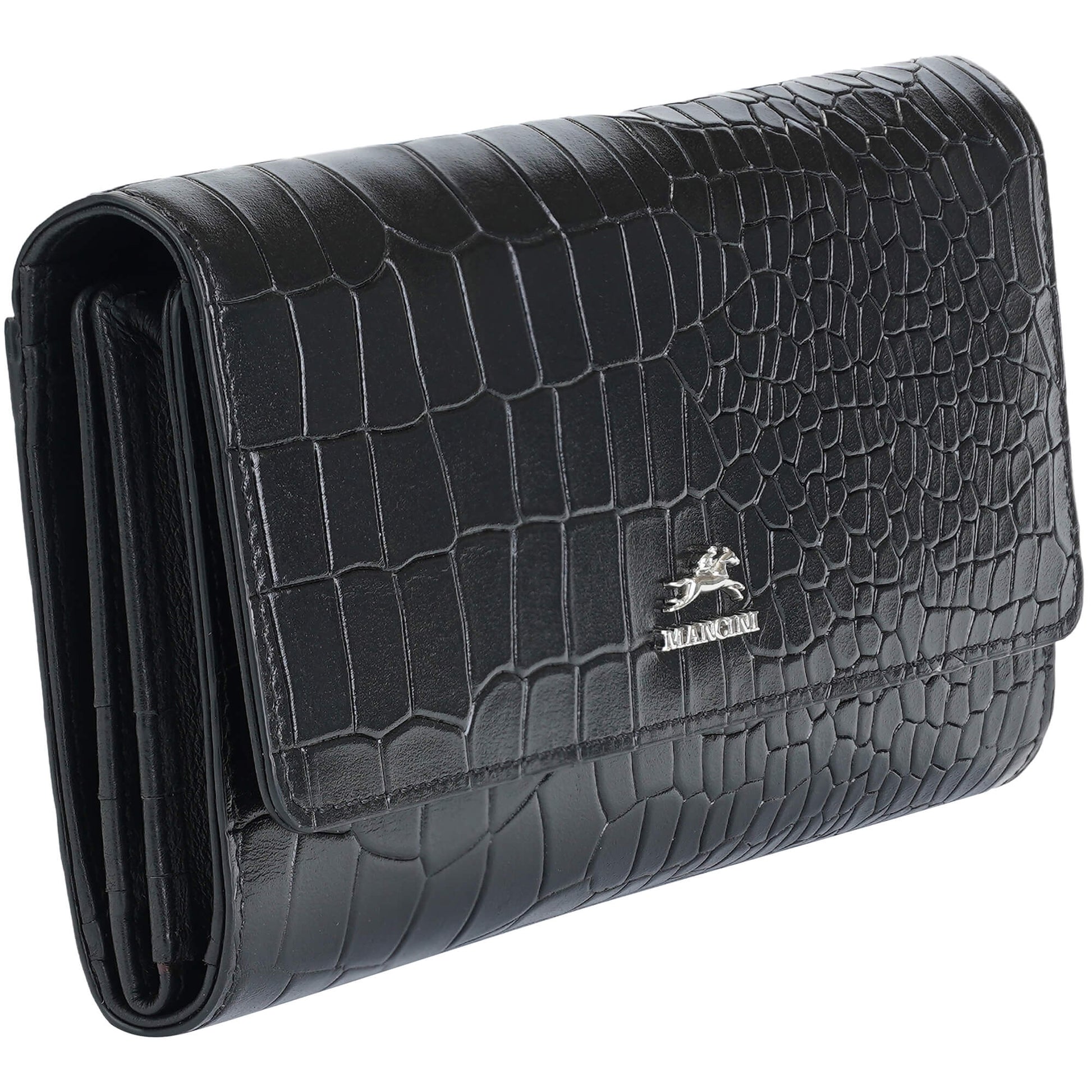 Mancini Wallets Mancini Croco2 Women’s Quad Fold Wallet with Enhanced RFID Security