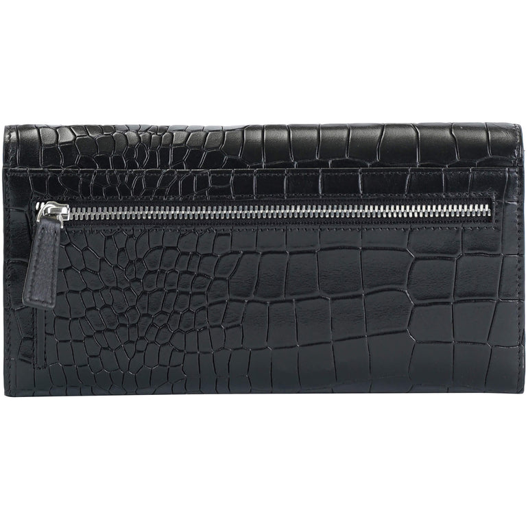 Mancini Wallets Mancini Croco2 Women’s Quad Fold Wallet with Enhanced RFID Security