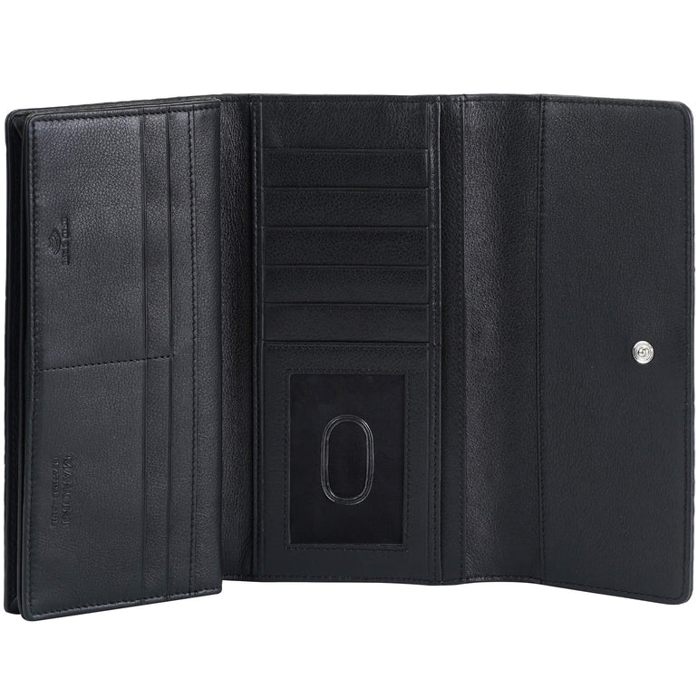 Mancini Wallets Mancini Croco2 Women’s Quad Fold Wallet with Enhanced RFID Security
