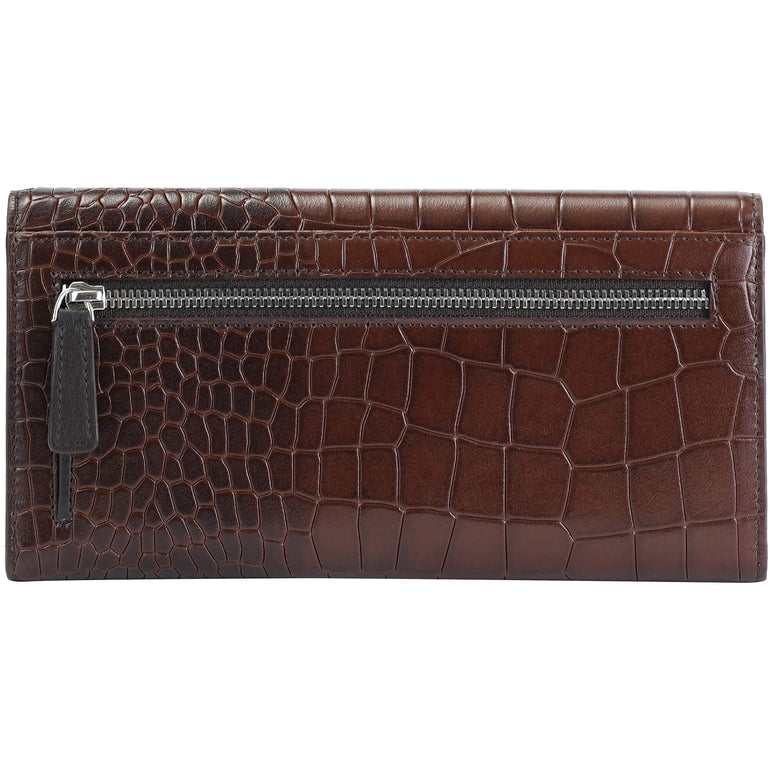 Mancini Wallets Mancini Croco2 Women’s Trifold Wallet with Enhanced RFID Security