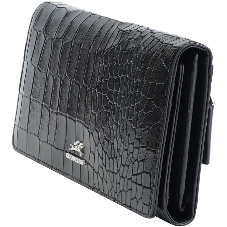 Mancini Wallets Mancini Croco2 Women’s Trifold Wallet with Enhanced RFID Security