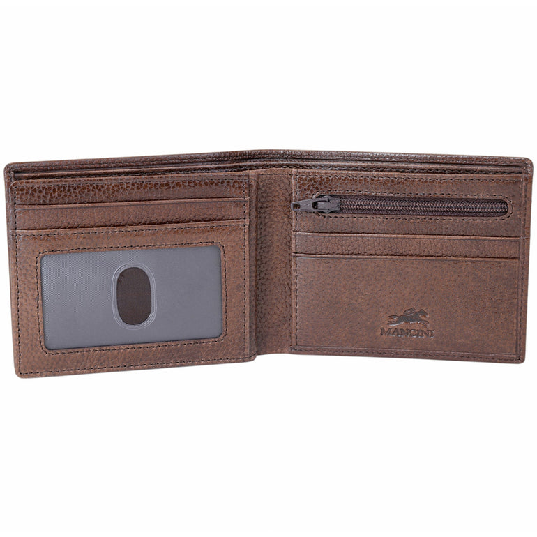 Mancini Wallets Mancini Fifth Avenue RFID Secure Center Wing Wallet with Coin Pocket