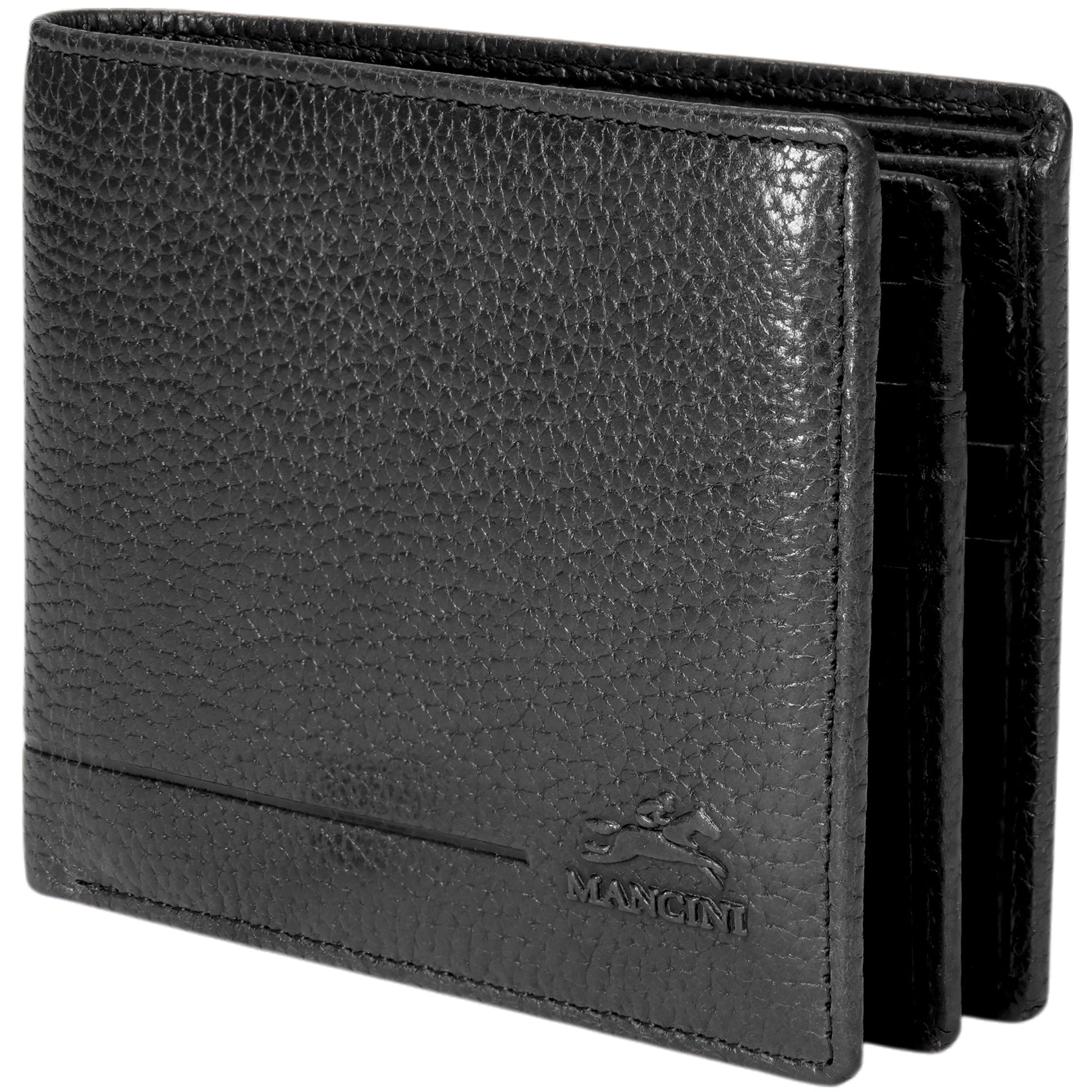 Mancini Wallets Mancini Fifth Avenue RFID Secure Center Wing Wallet with Coin Pocket