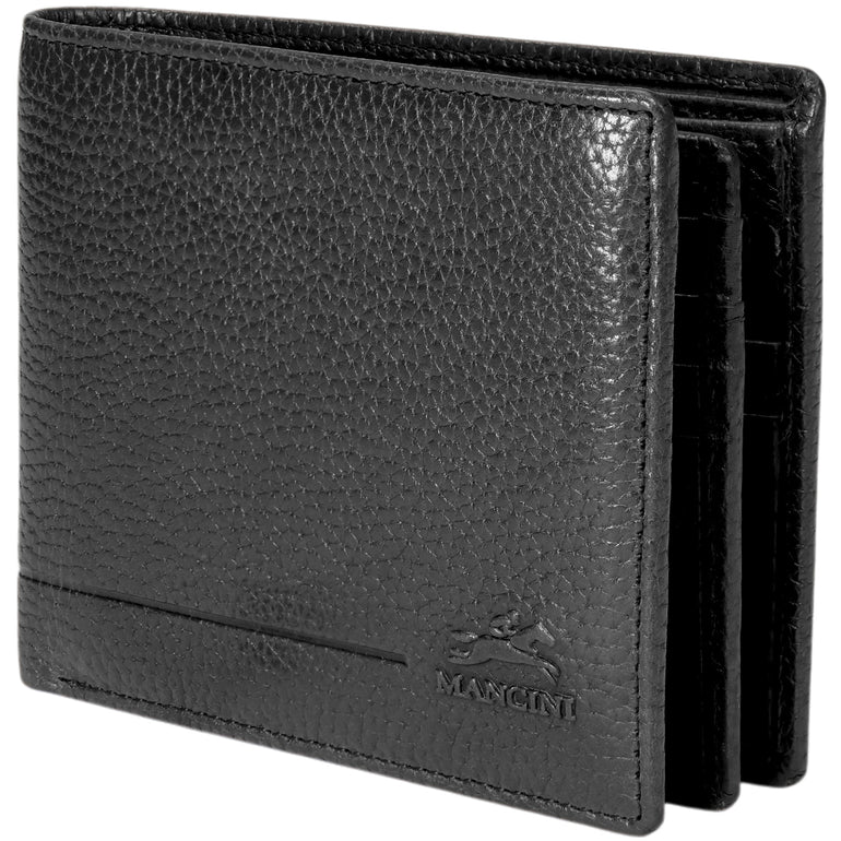 Mancini Wallets Mancini Fifth Avenue RFID Secure Center Wing Wallet with Coin Pocket