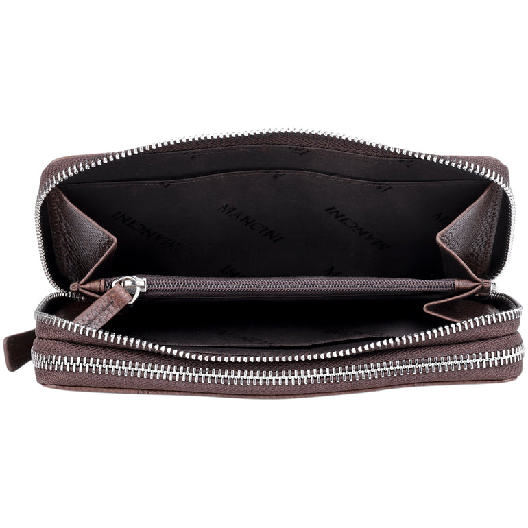 Mancini Wallets Mancini Fifth Avenue RFID Secure Double Zipper Wallet