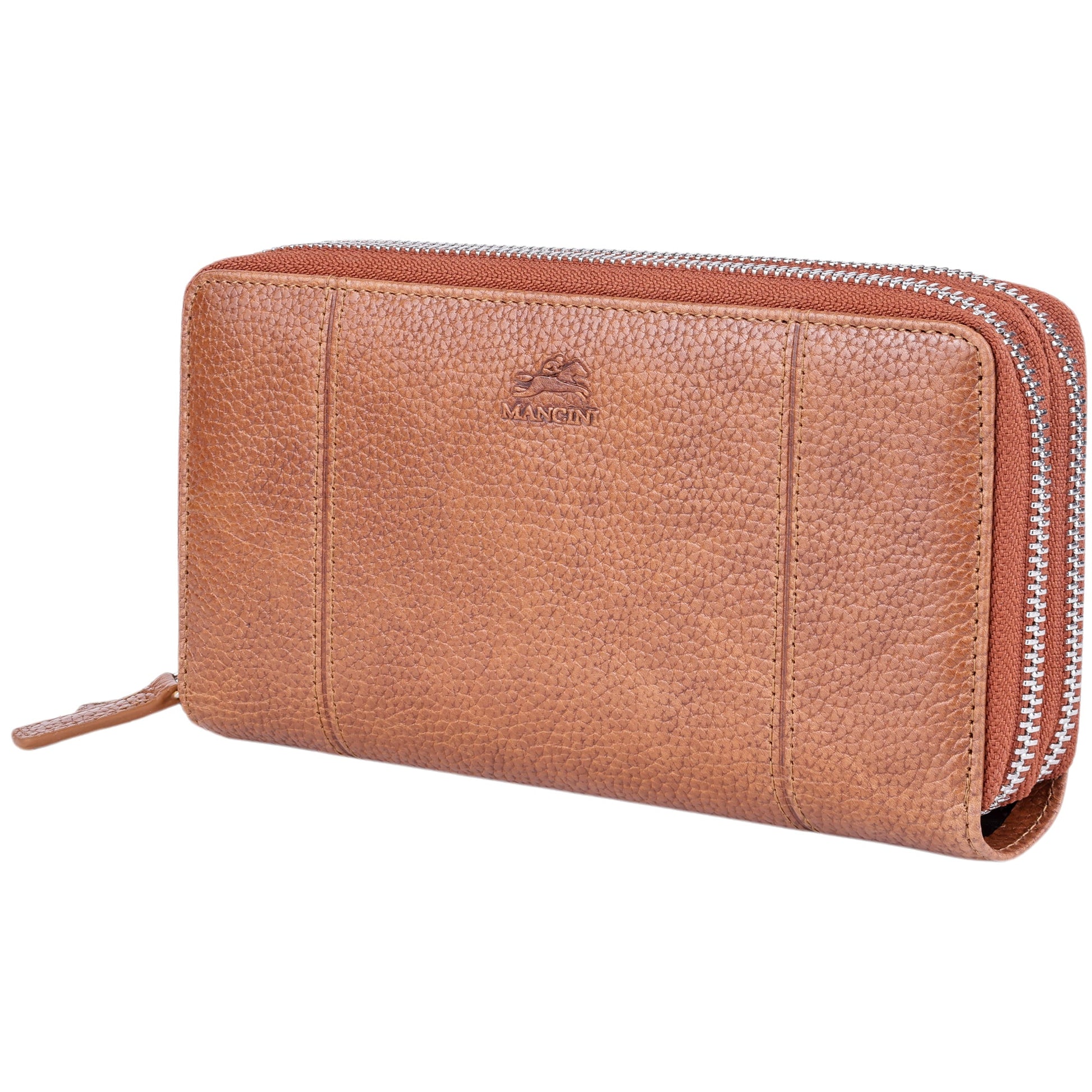 Mancini Wallets Mancini Fifth Avenue RFID Secure Double Zipper Wallet