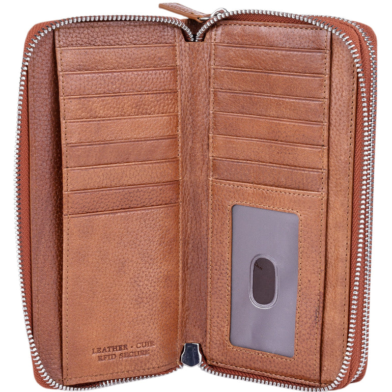 Mancini Wallets Mancini Fifth Avenue RFID Secure Double Zipper Wallet