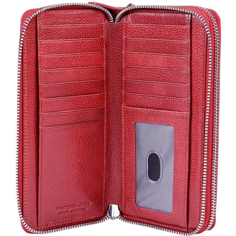 Mancini Wallets Mancini Fifth Avenue RFID Secure Double Zipper Wallet