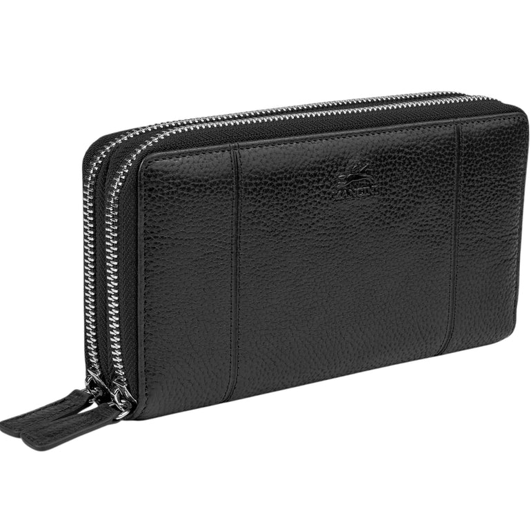 Mancini Wallets Mancini Fifth Avenue RFID Secure Double Zipper Wallet