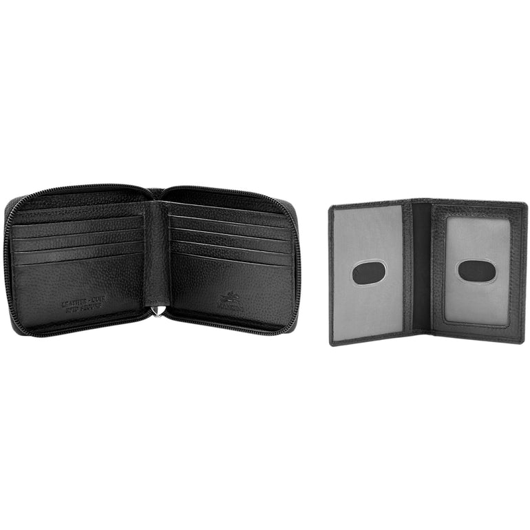 Mancini Wallets Mancini Fifth Avenue RFID Zippered Billfold with Removable Passcase